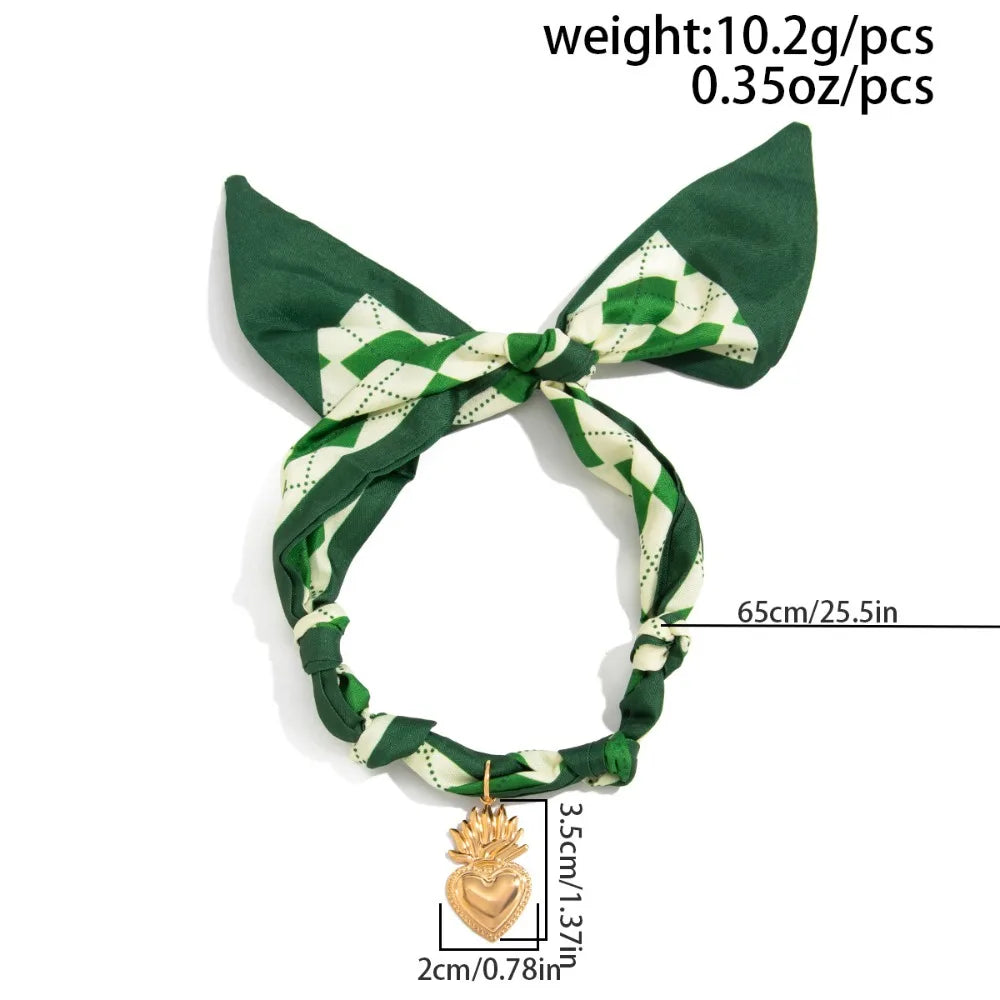 Sacred Heart Pendant Silk Necklace