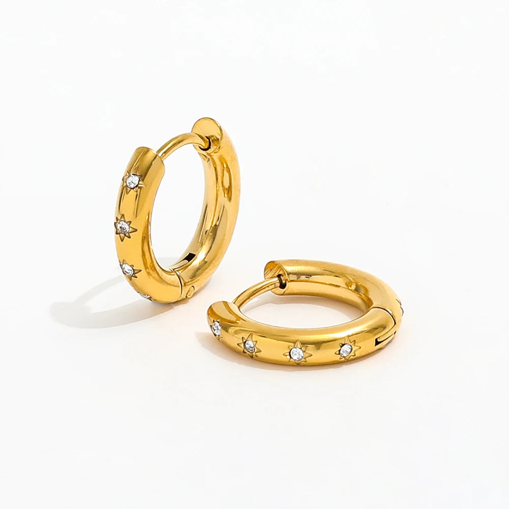Starburst Hoop Earring Stainless Steel