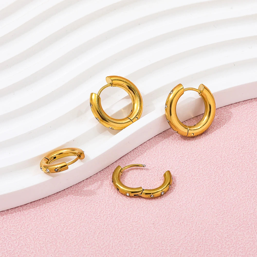 Starburst Hoop Earring Stainless Steel