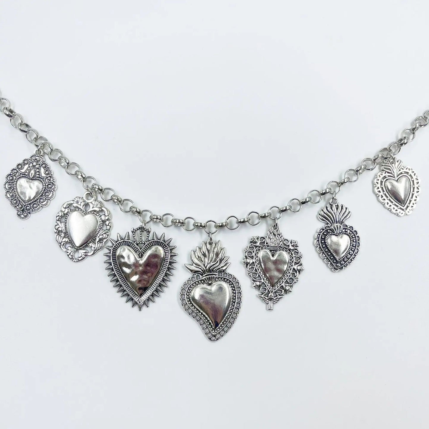 Sacred Heart Amulet Charms Necklace