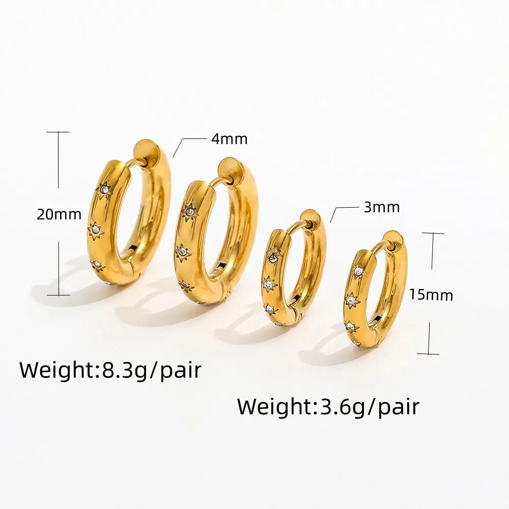 Starburst Hoop Earring Stainless Steel