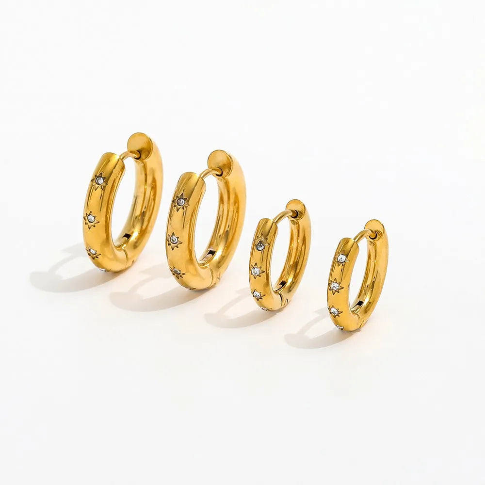 Starburst Hoop Earring Stainless Steel